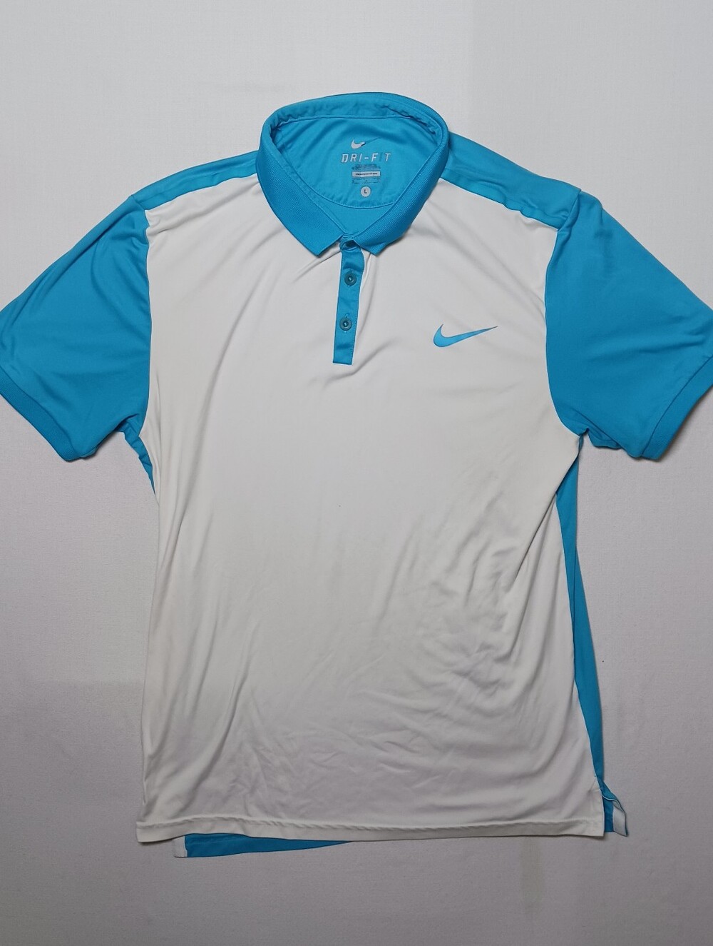 Nike Mens Court Advantage Dri-Fit Tennis Slim Polo Large Blue White 633106-107